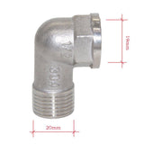 Maxbell 1/2" Double End Right Angle Pipe Fitting Threaded Elbow Connector DN15 - Aladdin Shoppers
