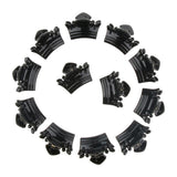 Maxbell 12 Pieces Mini Plastic Hair Claw Clamps Crown Grips Hair Accessory Black - Aladdin Shoppers
