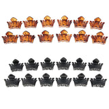 Maxbell 12 Pieces Mini Plastic Hair Claw Clamps Crown Grips Hair Accessory Black - Aladdin Shoppers