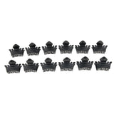 Maxbell 12 Pieces Mini Plastic Hair Claw Clamps Crown Grips Hair Accessory Black - Aladdin Shoppers