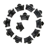 Maxbell 12 Pieces Mini Plastic Hair Claw Clamps Crown Grips Hair Accessory Black - Aladdin Shoppers