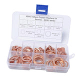 Maxbell 120 Pieces 8 Sizes Copper Washers Flat Ring Sump Plug Oil Seal Gasket Fittings - Aladdin Shoppers