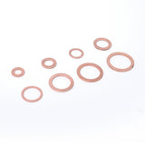 Maxbell 120 Pieces 8 Sizes Copper Washers Flat Ring Sump Plug Oil Seal Gasket Fittings - Aladdin Shoppers