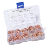 Maxbell 120 Pieces 8 Sizes Copper Washers Flat Ring Sump Plug Oil Seal Gasket Fittings - Aladdin Shoppers