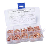 Maxbell 120 Pieces 8 Sizes Copper Washers Flat Ring Sump Plug Oil Seal Gasket Fittings - Aladdin Shoppers