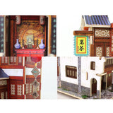 Maxbell 1/24 DIY Miniature Kits 3D Dollhouse with Furniture Chinese Tea House Gift