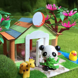 Maxbell 1/25 DIY Dollhouse Miniature Kit Wooden House with Panda Craft Kids Gift - Aladdin Shoppers