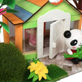 Maxbell 1/25 DIY Dollhouse Miniature Kit Wooden House with Panda Craft Kids Gift - Aladdin Shoppers