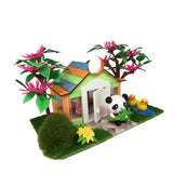 Maxbell 1/25 DIY Dollhouse Miniature Kit Wooden House with Panda Craft Kids Gift - Aladdin Shoppers