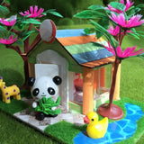 Maxbell 1/25 DIY Dollhouse Miniature Kit Wooden House with Panda Craft Kids Gift - Aladdin Shoppers