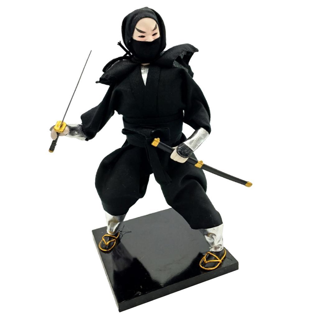 Maxbell 12inch Vintage Japanese Samurai Ninja Kimono Doll Oriental Dolls Model Craft - Aladdin Shoppers