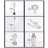 Maxbell 12pcs/set Stainless Steel Bartender Kit Cocktail Shaker Bar Set Tools - Aladdin Shoppers