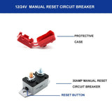 Maxbell 12V/24V Manual Reset Battery Breaker & Protective Cover 30A - Aladdin Shoppers