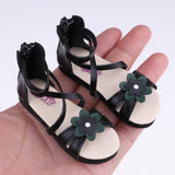 Maxbell 1/3 BJD Ankle Strape Shoes Sandals Flats For Dollfie Summer Accessory Black - Aladdin Shoppers