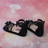Maxbell 1/3 BJD Ankle Strape Shoes Sandals Flats For Dollfie Summer Accessory Black - Aladdin Shoppers