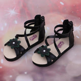 Maxbell 1/3 BJD Ankle Strape Shoes Sandals Flats For Dollfie Summer Accessory Black - Aladdin Shoppers