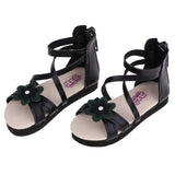 Maxbell 1/3 BJD Ankle Strape Shoes Sandals Flats For Dollfie Summer Accessory Black - Aladdin Shoppers
