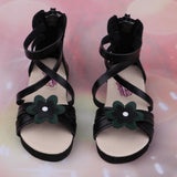 Maxbell 1/3 BJD Ankle Strape Shoes Sandals Flats For Dollfie Summer Accessory Black - Aladdin Shoppers