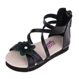 Maxbell 1/3 BJD Ankle Strape Shoes Sandals Flats For Dollfie Summer Accessory Black - Aladdin Shoppers