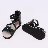 Maxbell 1/3 BJD Ankle Strape Shoes Sandals Flats For Dollfie Summer Accessory Black - Aladdin Shoppers
