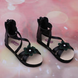 Maxbell 1/3 BJD Ankle Strape Shoes Sandals Flats For Dollfie Summer Accessory Black - Aladdin Shoppers