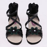 Maxbell 1/3 BJD Ankle Strape Shoes Sandals Flats For Dollfie Summer Accessory Black - Aladdin Shoppers