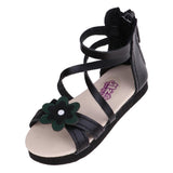 Maxbell 1/3 BJD Ankle Strape Shoes Sandals Flats For Dollfie Summer Accessory Black - Aladdin Shoppers