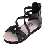 Maxbell 1/3 BJD Ankle Strape Shoes Sandals Flats For Dollfie Summer Accessory Black - Aladdin Shoppers