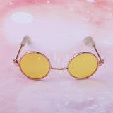 Maxbell 1/3 BJD Round Sunglasses Glasses for Night Lolita Accessories Yellow - Aladdin Shoppers