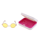 Maxbell 1/3 BJD Round Sunglasses Glasses for Night Lolita Accessories Yellow - Aladdin Shoppers