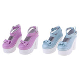 Maxbell 1/3 BJD Sweet Bowknot Shoes Ankle Strap High Heels for Night Lolita Purple - Aladdin Shoppers