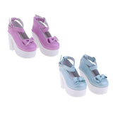 Maxbell 1/3 BJD Sweet Bowknot Shoes Ankle Strap High Heels for Night Lolita Purple - Aladdin Shoppers
