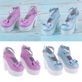 Maxbell 1/3 BJD Sweet Bowknot Shoes Ankle Strap High Heels for Night Lolita Purple - Aladdin Shoppers