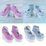 Maxbell 1/3 BJD Sweet Bowknot Shoes Ankle Strap High Heels for Night Lolita Purple - Aladdin Shoppers