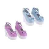 Maxbell 1/3 BJD Sweet Bowknot Shoes Ankle Strap High Heels for Night Lolita Purple - Aladdin Shoppers