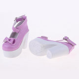 Maxbell 1/3 BJD Sweet Bowknot Shoes Ankle Strap High Heels for Night Lolita Purple - Aladdin Shoppers