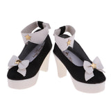 Maxbell 1/3 Cute Bowknot High Heel Shoes for BJD Dollfie Dress Accessories Black - Aladdin Shoppers
