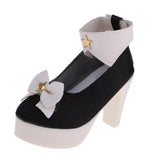 Maxbell 1/3 Cute Bowknot High Heel Shoes for BJD Dollfie Dress Accessories Black - Aladdin Shoppers