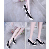 Maxbell 1/3 Cute Bowknot High Heel Shoes for BJD Dollfie Dress Accessories Black - Aladdin Shoppers