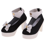 Maxbell 1/3 Cute Bowknot High Heel Shoes for BJD Dollfie Dress Accessories Black - Aladdin Shoppers