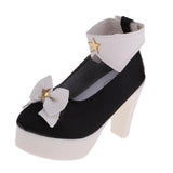 Maxbell 1/3 Cute Bowknot High Heel Shoes for BJD Dollfie Dress Accessories Black - Aladdin Shoppers