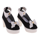 Maxbell 1/3 Cute Bowknot High Heel Shoes for BJD Dollfie Dress Accessories Black - Aladdin Shoppers