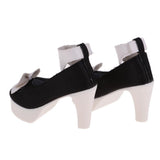 Maxbell 1/3 Cute Bowknot High Heel Shoes for BJD Dollfie Dress Accessories Black - Aladdin Shoppers