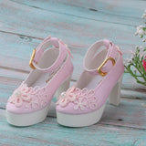 Maxbell 1/3 Cute Bowknot High Heel Shoes for BJD Dollfie Dress Accessories Pink - Aladdin Shoppers