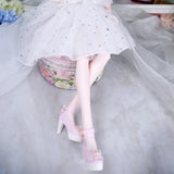 Maxbell 1/3 Cute Bowknot High Heel Shoes for BJD Dollfie Dress Accessories Pink - Aladdin Shoppers