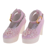 Maxbell 1/3 Cute Bowknot High Heel Shoes for BJD Dollfie Dress Accessories Pink - Aladdin Shoppers