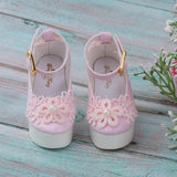 Maxbell 1/3 Cute Bowknot High Heel Shoes for BJD Dollfie Dress Accessories Pink - Aladdin Shoppers