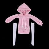 Maxbell 1/3 Cute Long Plush Hoodie Top Sweatshirt for BJD Dolls Casual Clothes Pink - Aladdin Shoppers