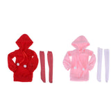 Maxbell 1/3 Cute Long Plush Hoodie Top Sweatshirt for BJD Dolls Casual Clothes Pink - Aladdin Shoppers