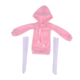 Maxbell 1/3 Cute Long Plush Hoodie Top Sweatshirt for BJD Dolls Casual Clothes Pink - Aladdin Shoppers